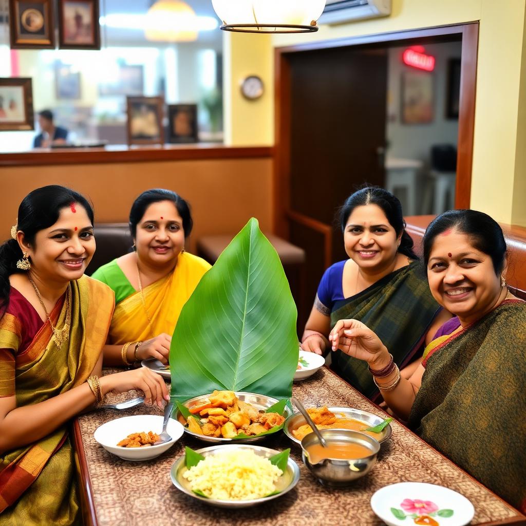 Families enjoying meals together